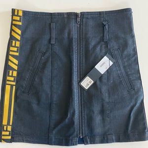 LF Yellow & Black Denim Skirt